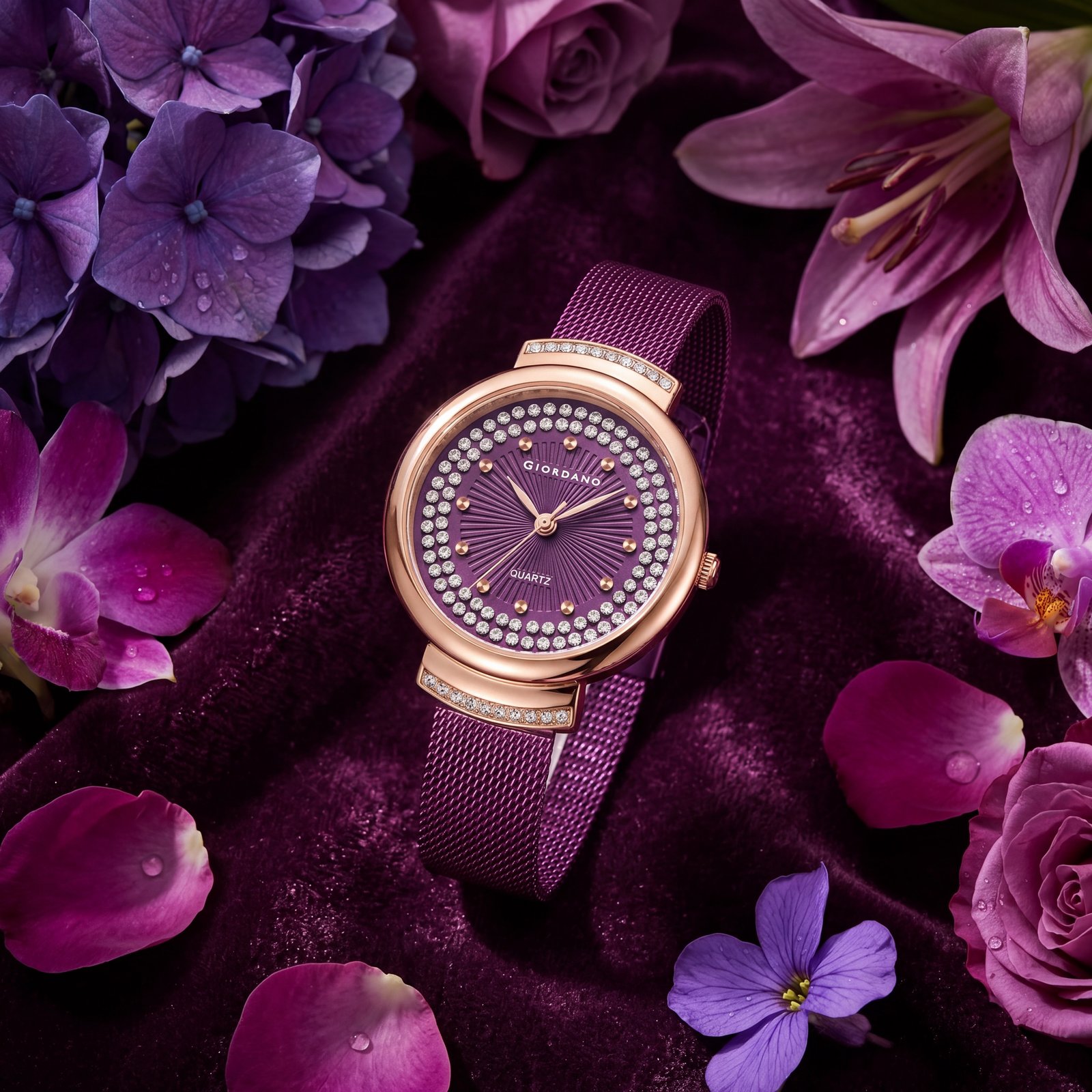 Giordano Luxury Quartz — Royal Purple Botanical Velvet